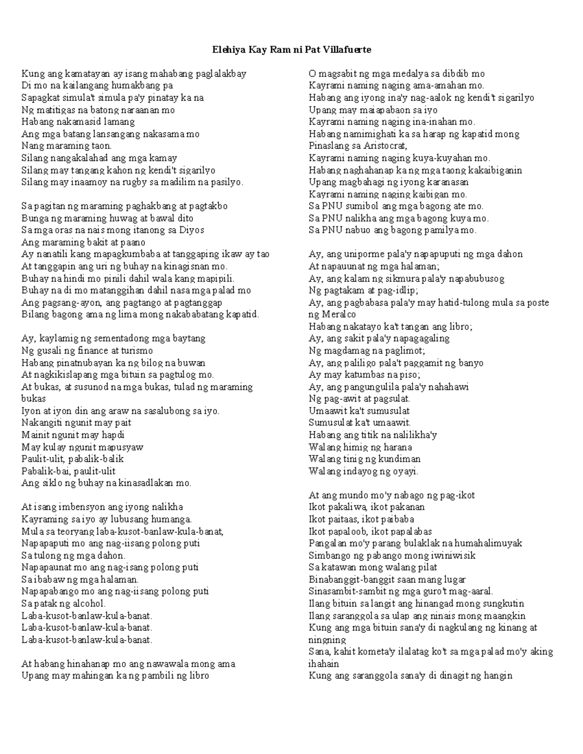 Elehiya Kay Ram ni Pat Villafuerte Silang nangakalahad ang mga kamay