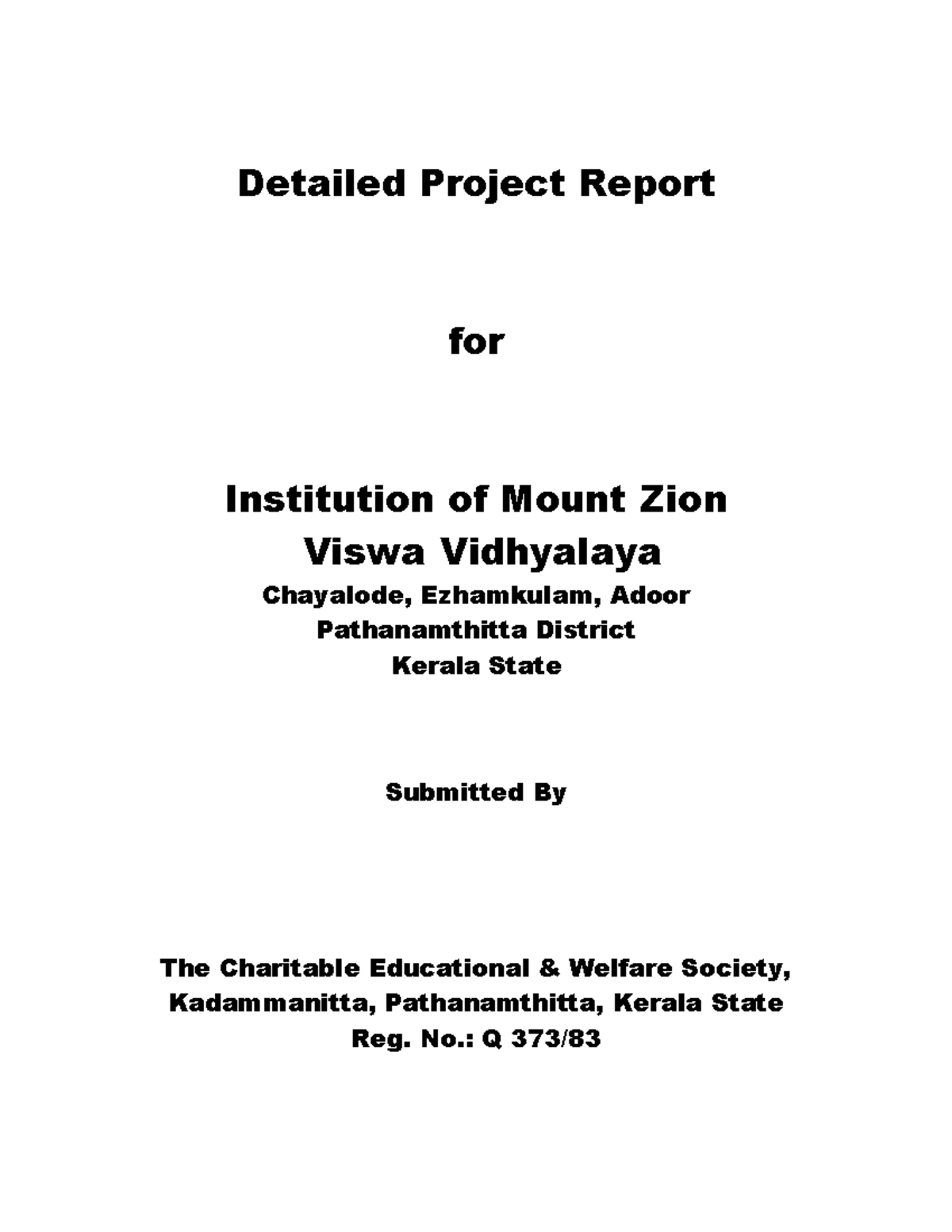 DPR for MZ University: Comprehensive Project Report & Implementation ...