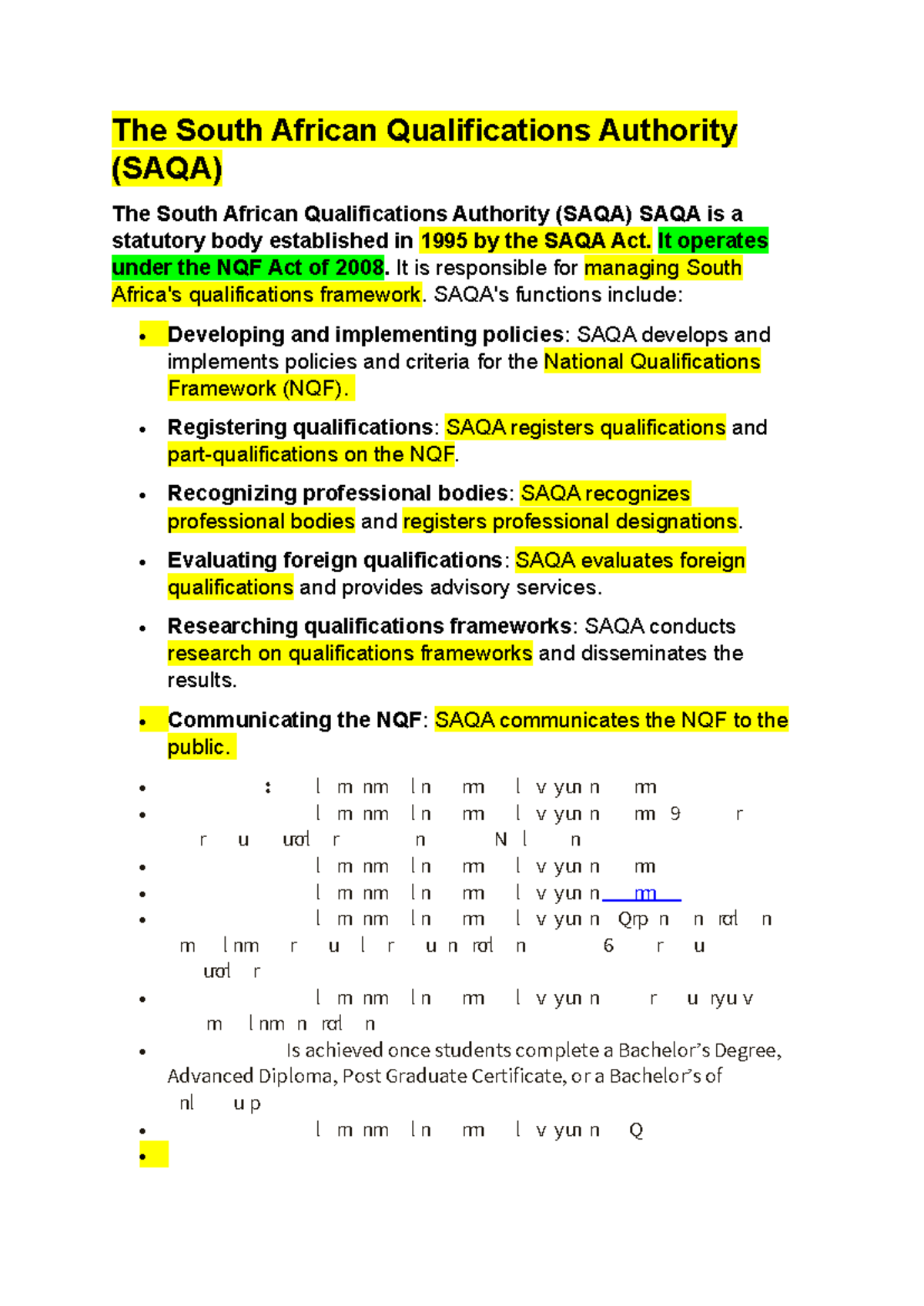 Integrated Assessment Approaches in SA's NQF Framework (SAQA) - Studocu