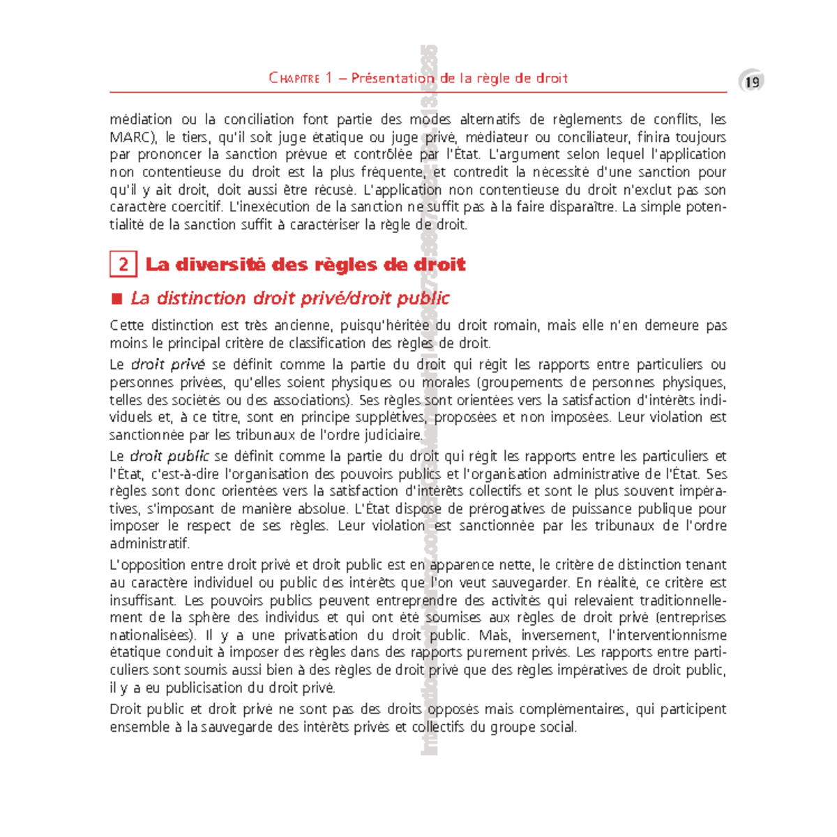 ENCG CHAPITRE 1 : La Diversité des Règles de Droit et leurs Branches ...