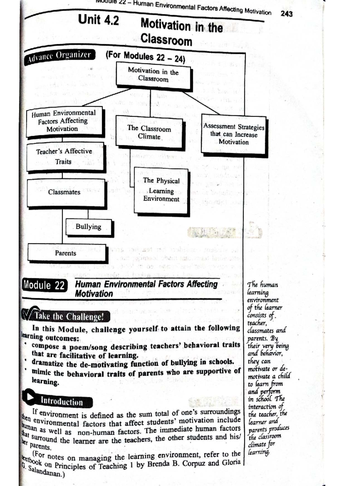 Human Environmental Factors Influencing Motivation in Education ED 105 ...