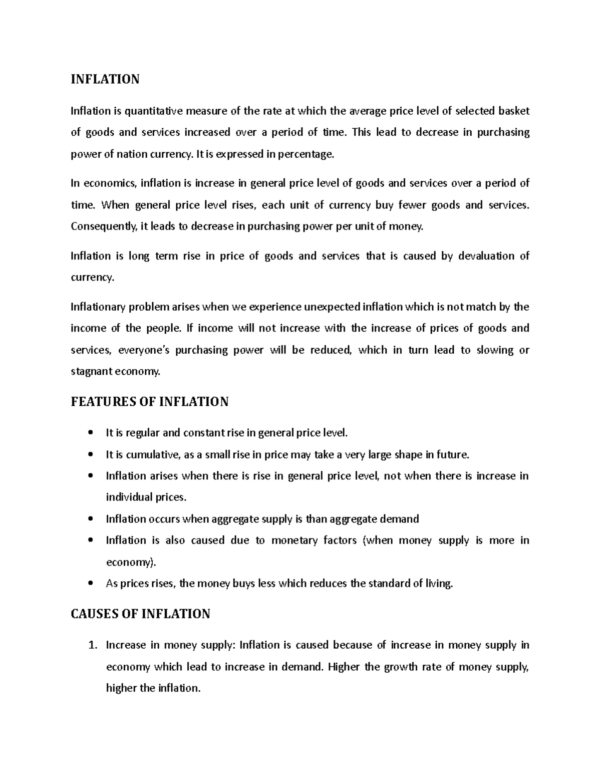Inflation - Summary Information Technology - INFLATION Inflation is ...