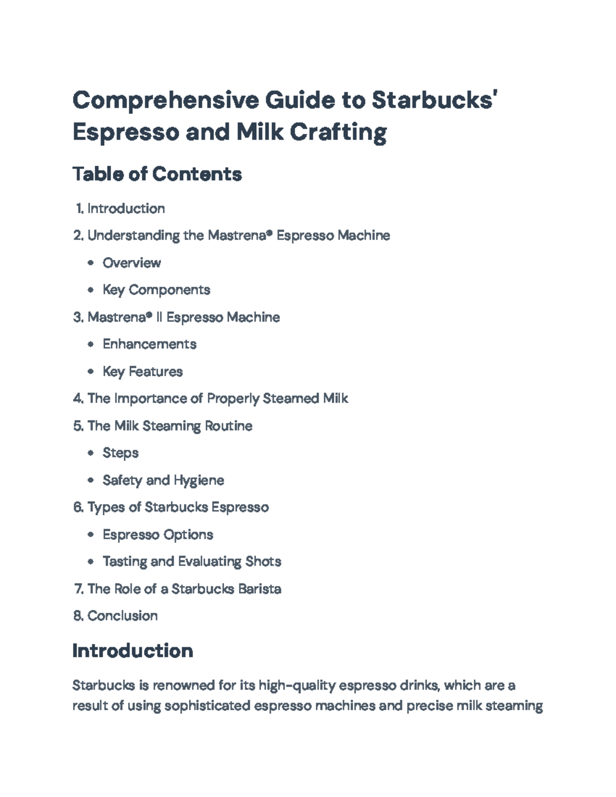 Starbucks Professional Barista Guide: Mastering Mastrena® Machines ...