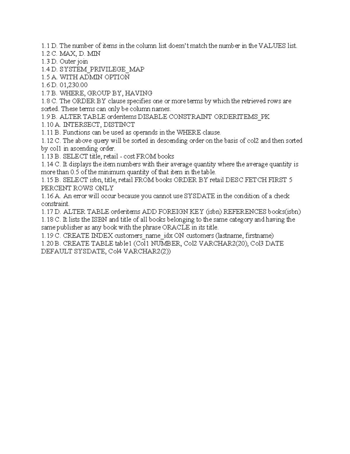 IN3707 Q1 - Exam Review: SQL Concepts and Queries - Studocu