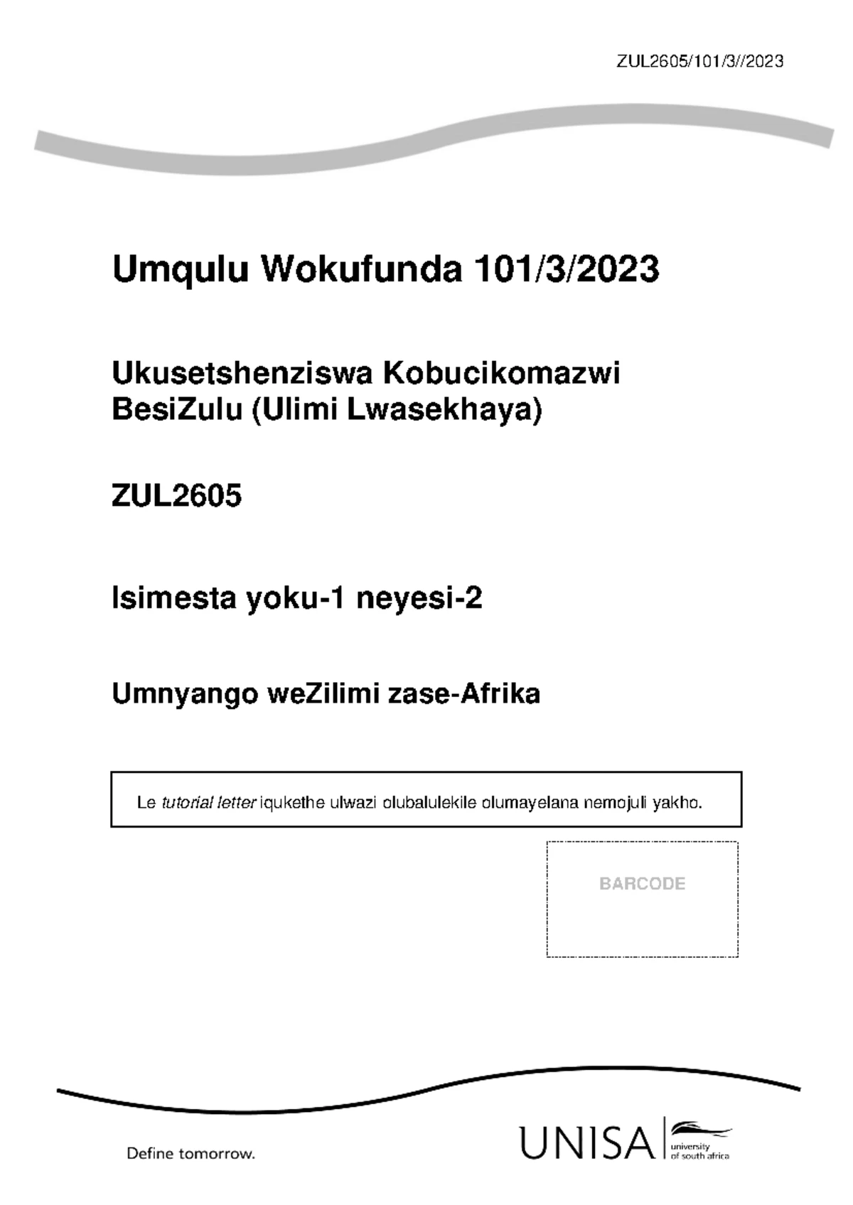 ZUL - Yes: Ubufakazi beFonetiki nezizandi zentetho - Studocu