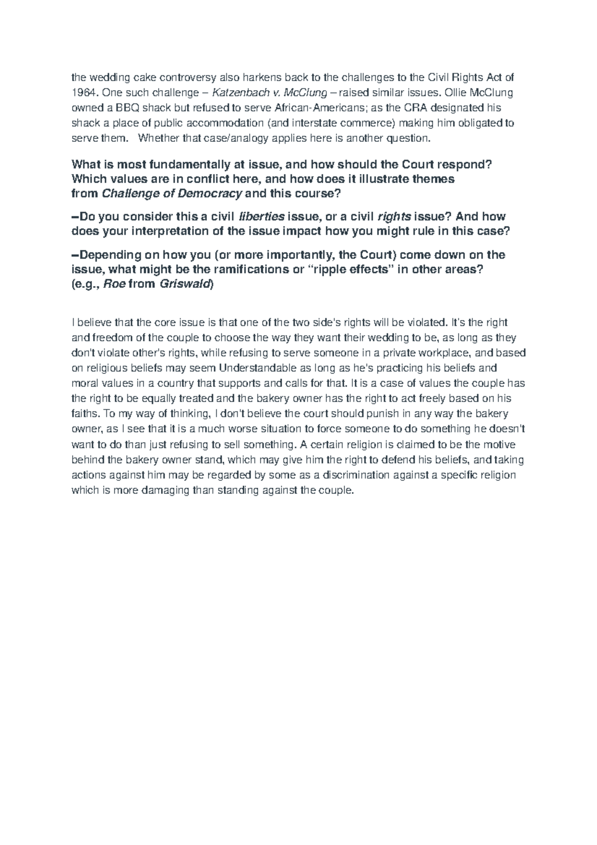 Civil Rights, Civil Liberties, and a Wedding Cake - the wedding cake ...