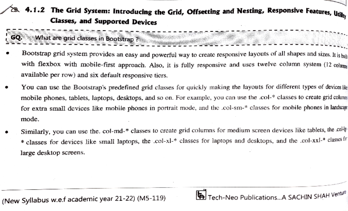 Bootstrap Grid System Notes (M5-119) - Overview and Key Features - Studocu