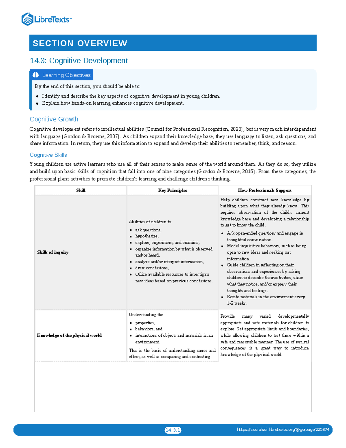 Cognitive Development - Explain how hands-on learning enhances ...