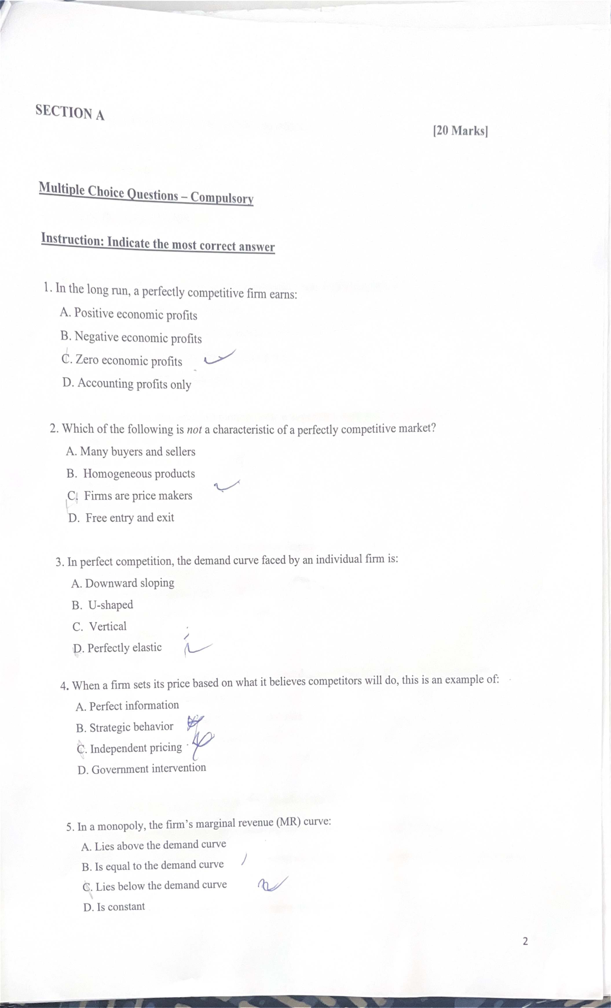 ECON 101 Final Exam: Multiple Choice Questions - Studocu