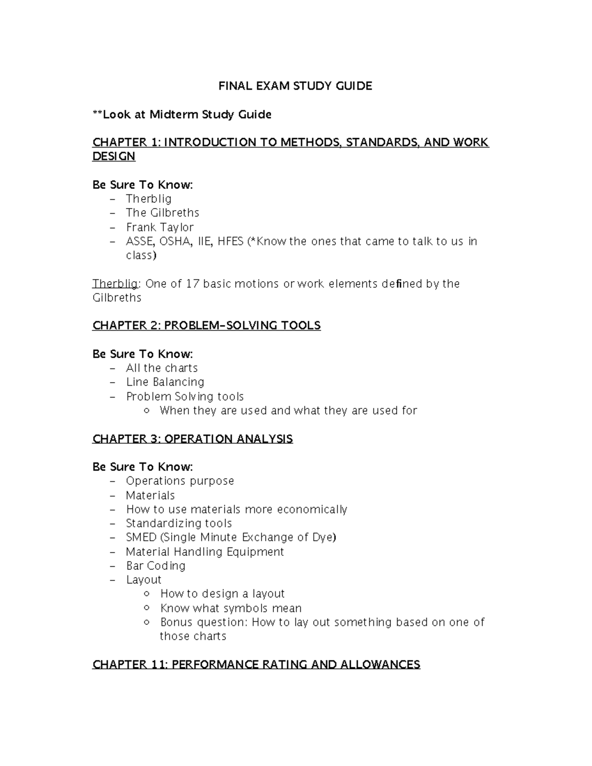 INSY3021 Final Exam Study Guide: Key Concepts and Methods - Studocu