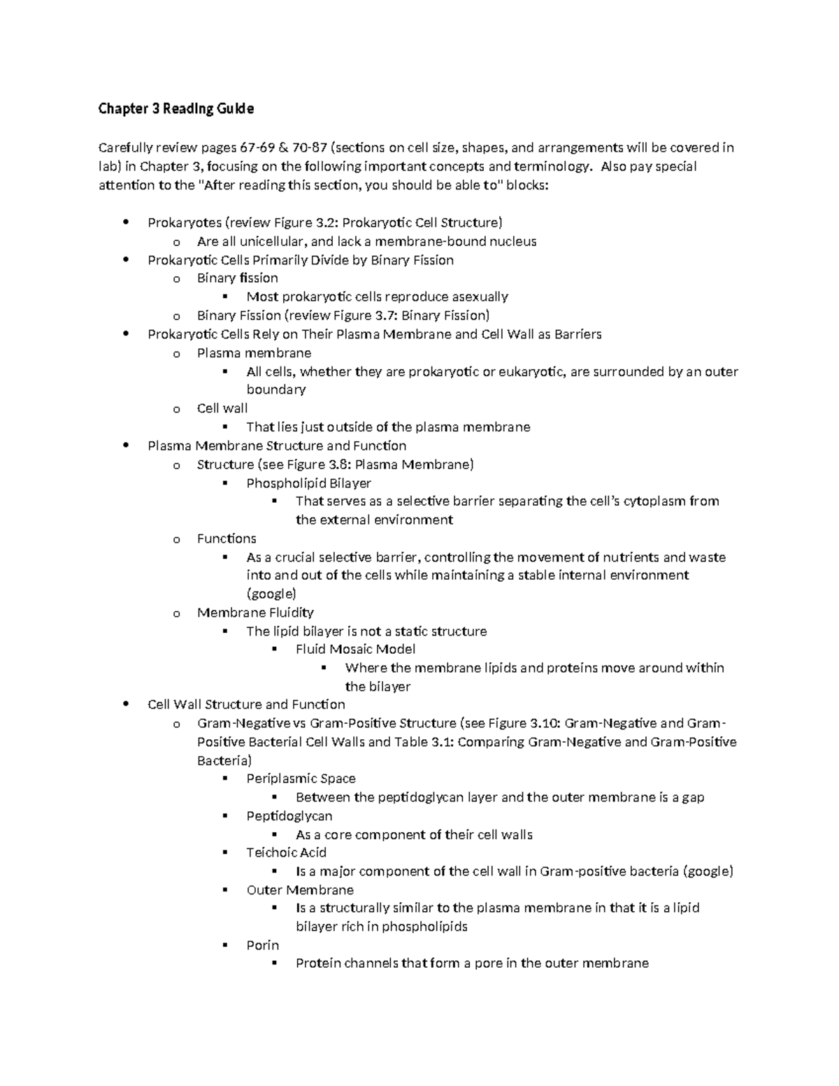 Chapter 3 Reading Guide: Prokaryotic Cell Structure & Function - Studocu