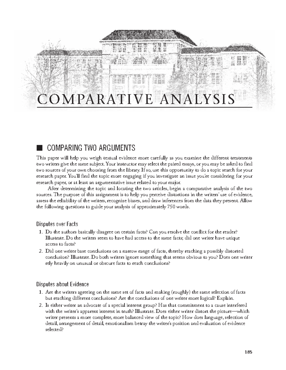 Comparative Analysis Guide - Annotated - COMPARING TWO ARGUMENTS This ...