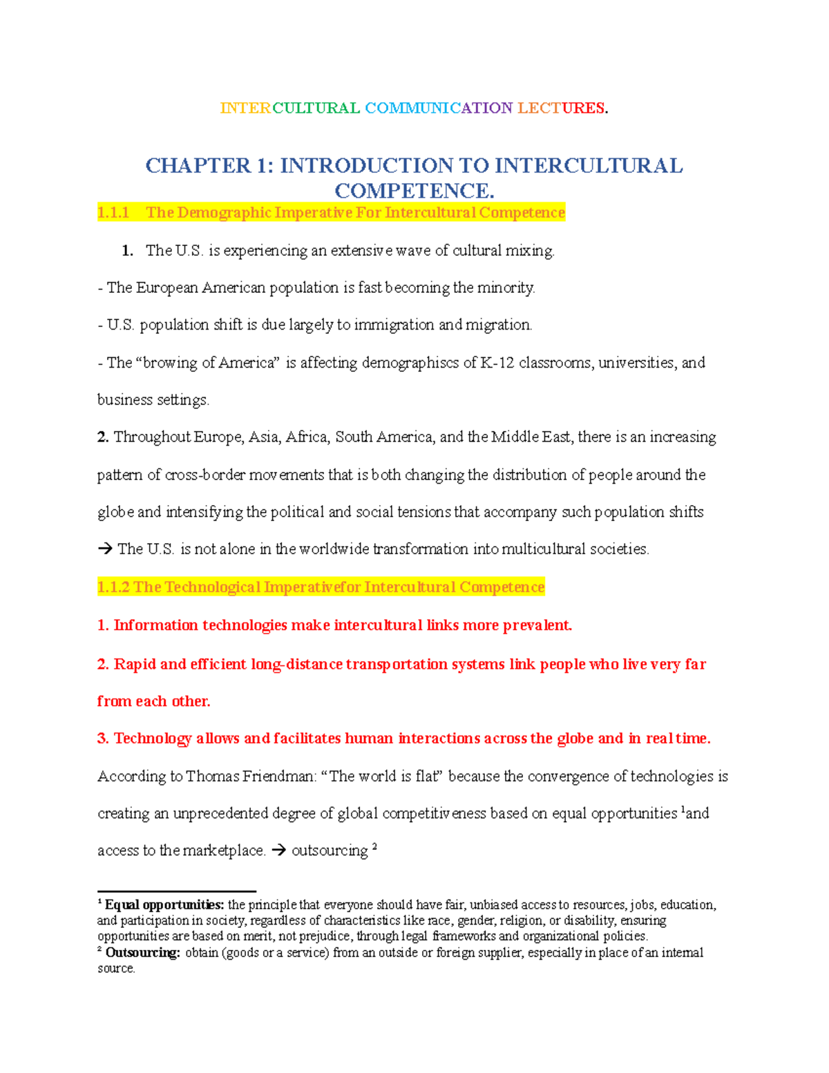 INTERCULTURAL COMMUNICATION LECTURES: CH 1 - INTRO TO COMPETENCE - Studocu