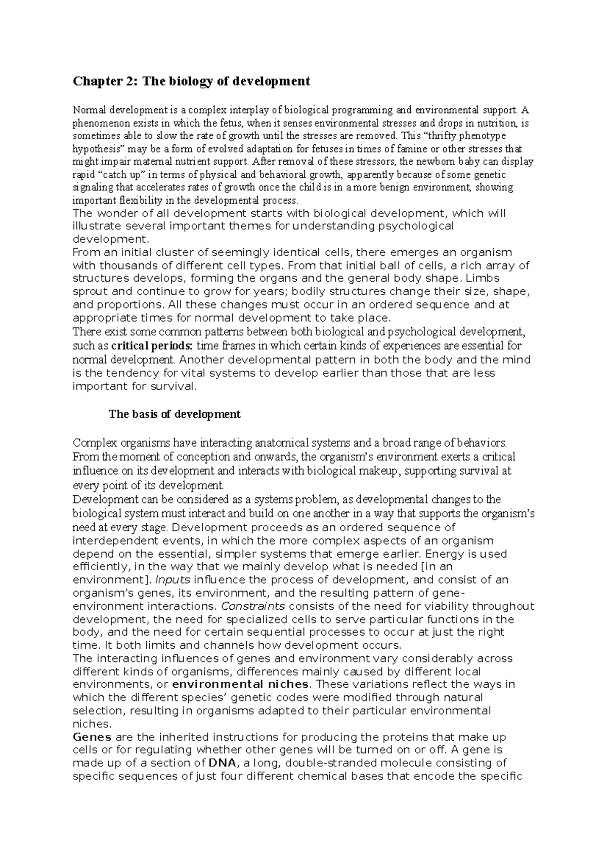 Chapter 2 - The Biological Foundations of Developmental Psychology ...