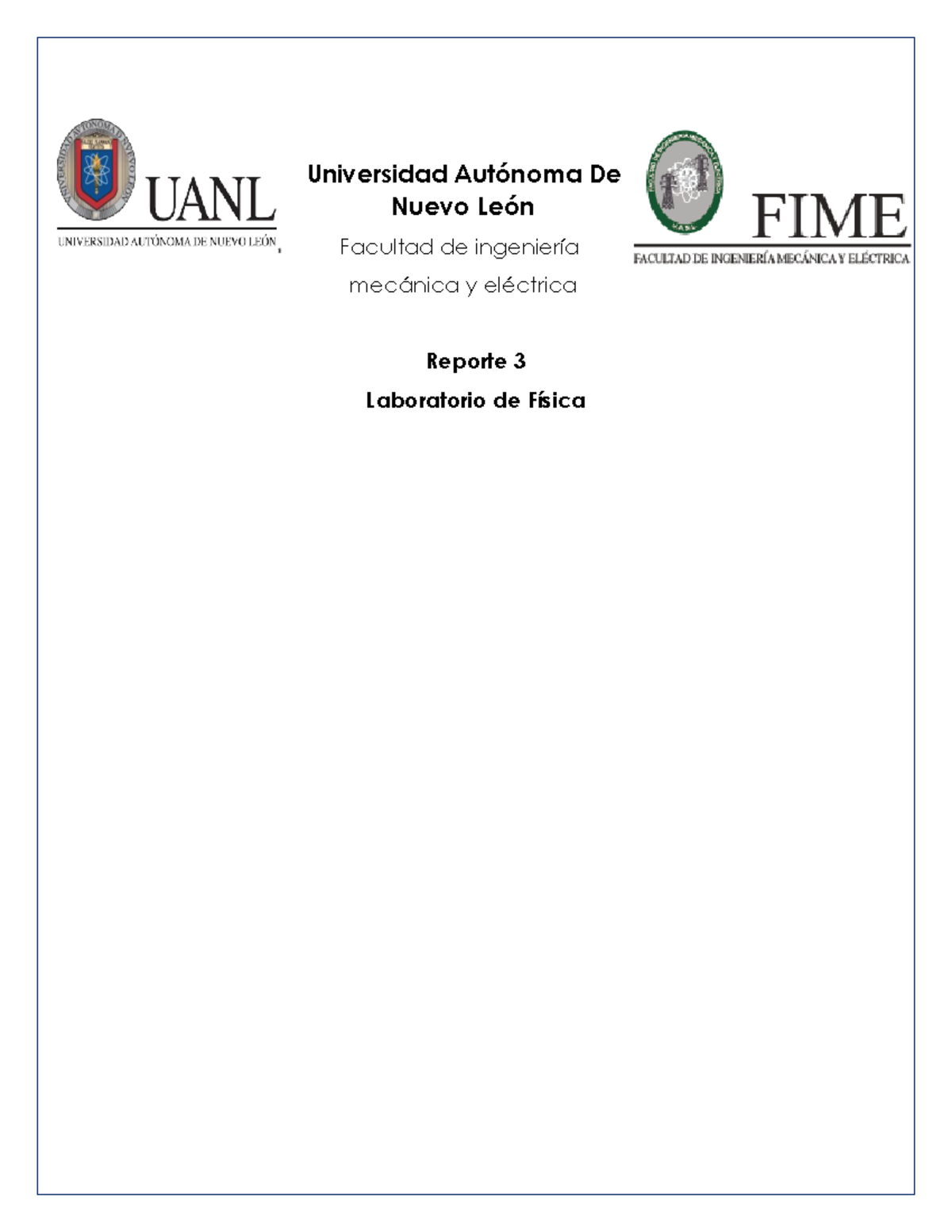 Practica 3 - Lab Fisica 1 - Universidad Autónoma De Nuevo León Facultad ...