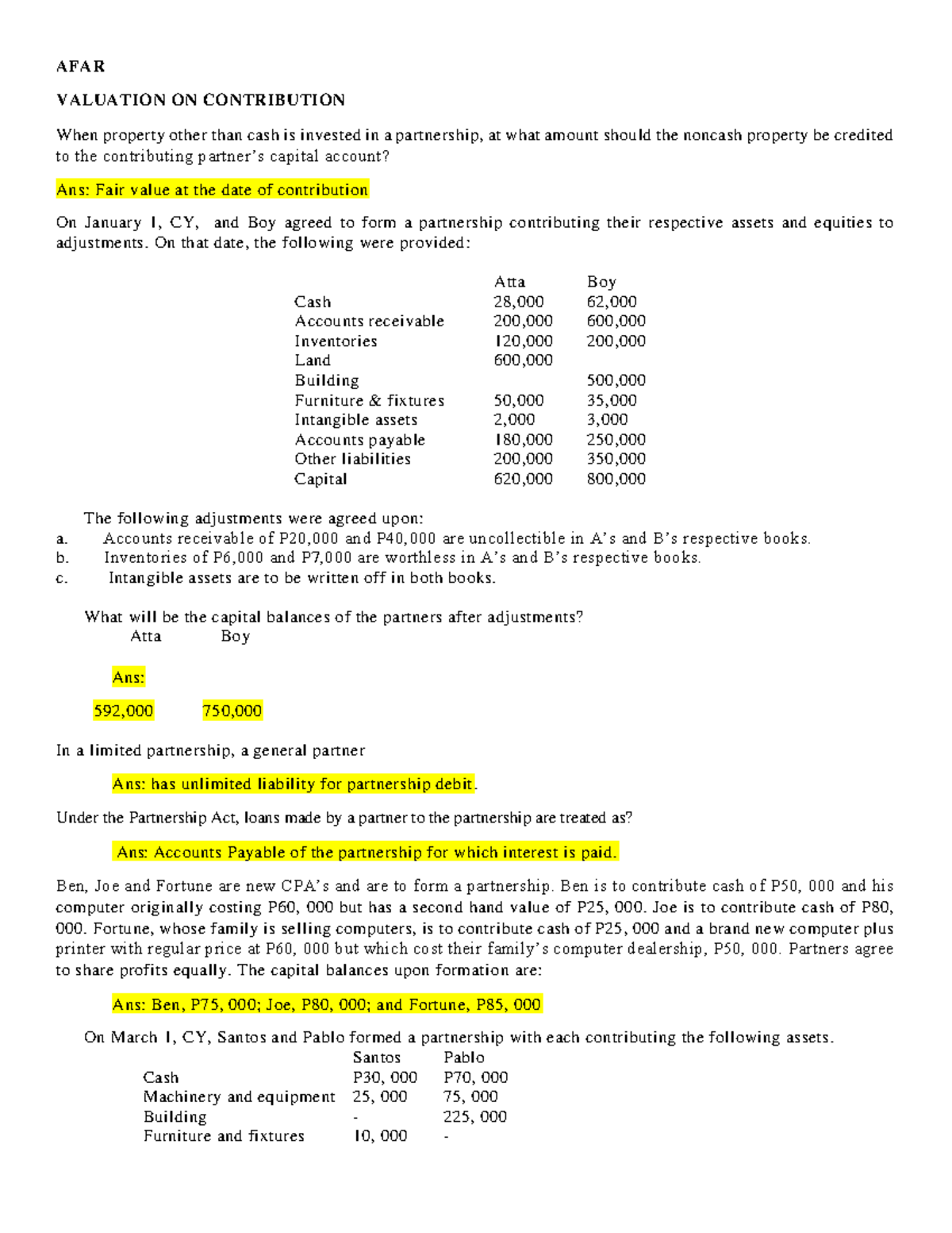 AFAR Assessments- Merged - AFAR VALUATION ON CONTRIBUTION When property ...