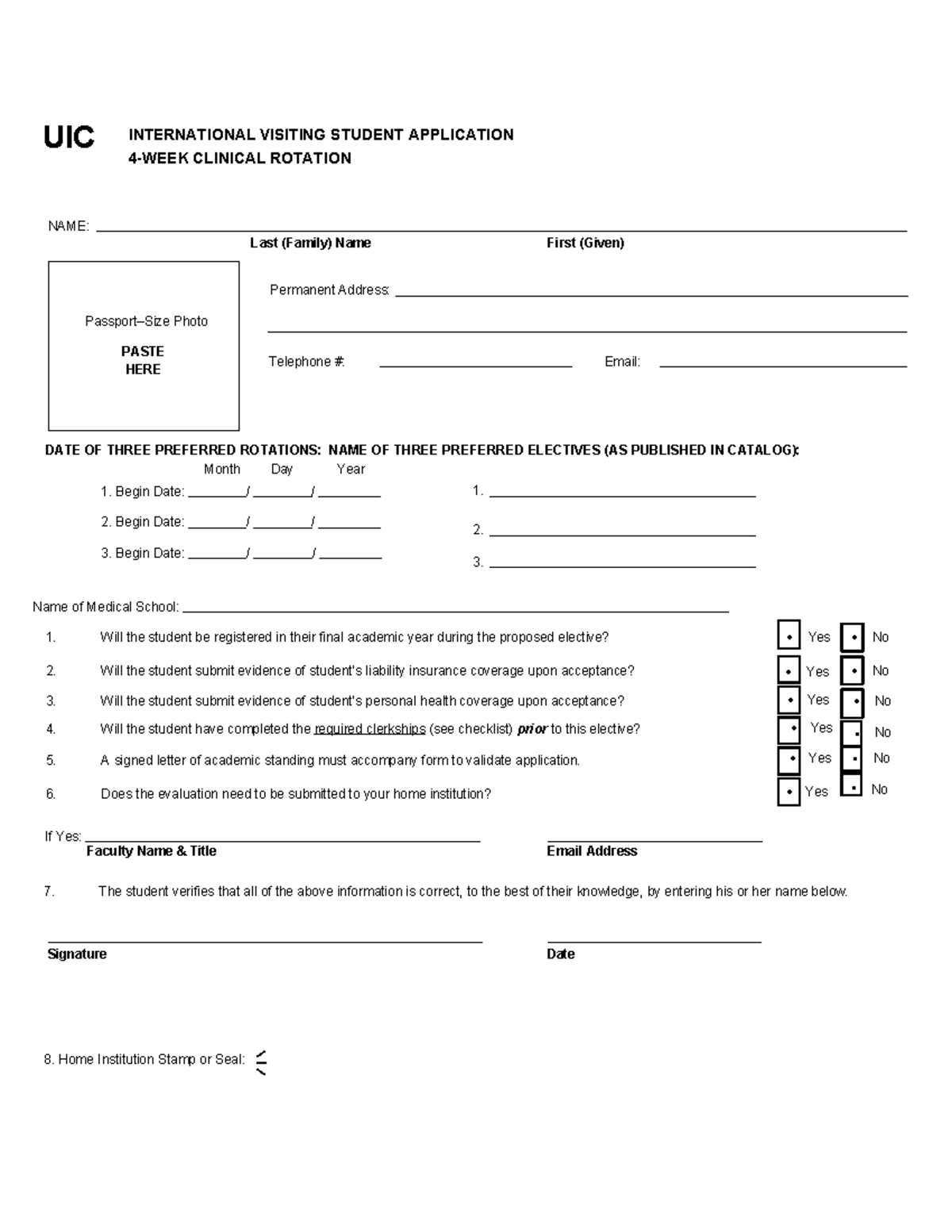 UIC International Visiting Student Application Form 2026 - Studocu