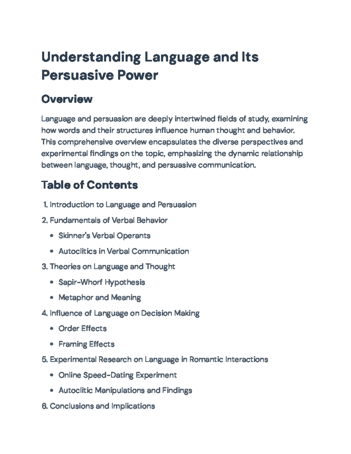 Understanding Language and Its Persuasive Power: A Comprehensive ...
