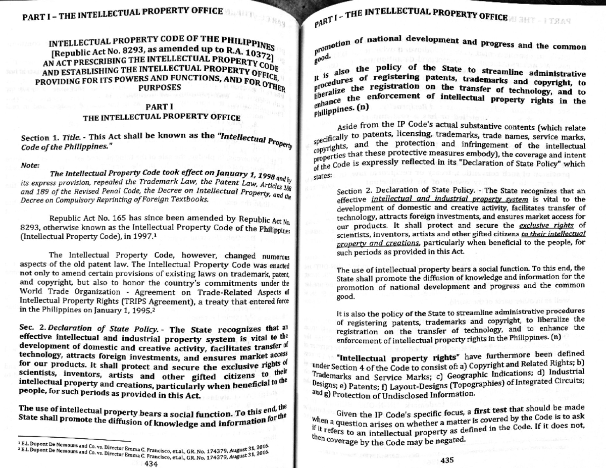 R.A. 8293: Overview of the Intellectual Property Code of the ...