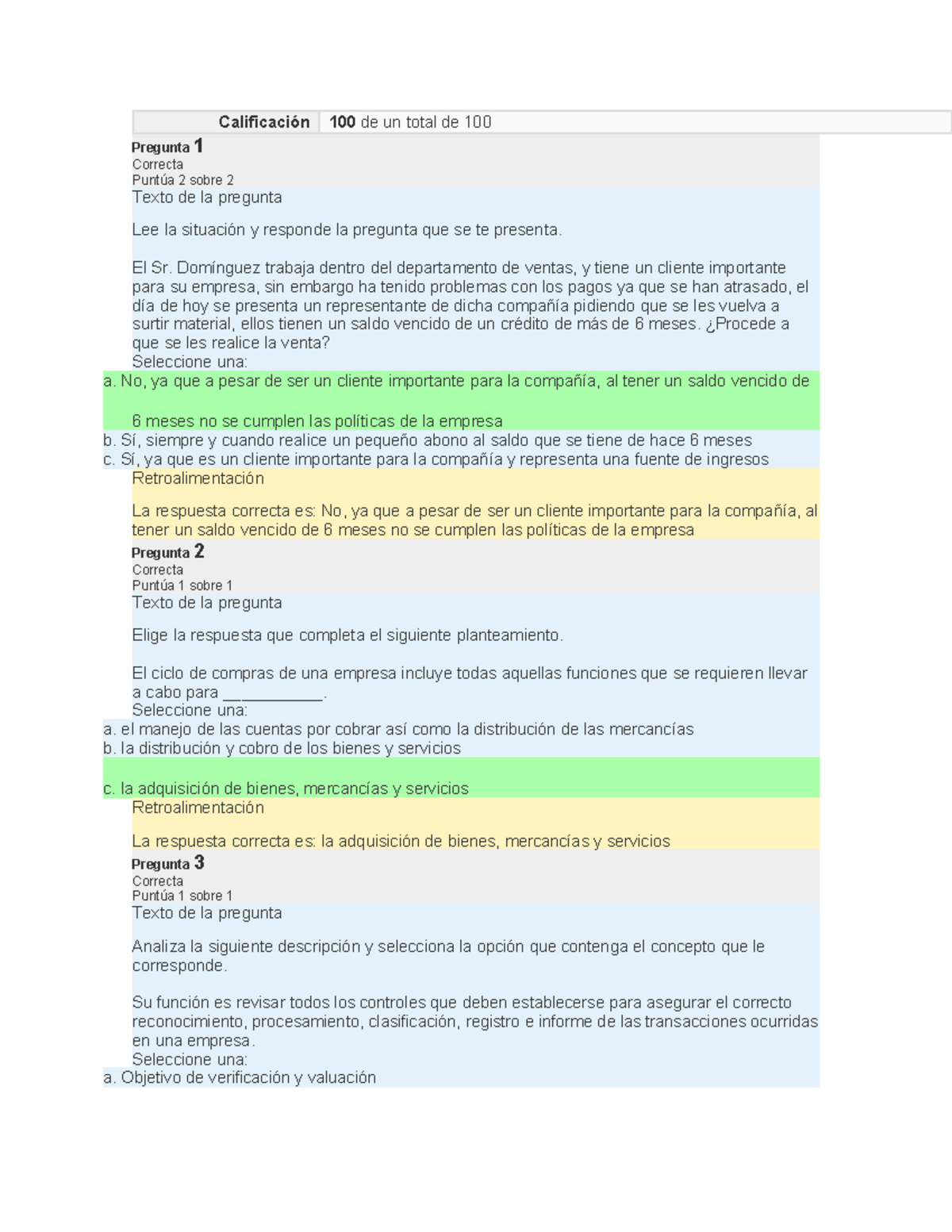 EA6. Preguntas y Respuestas sobre el Ciclo de Compras y Ventas - Studocu