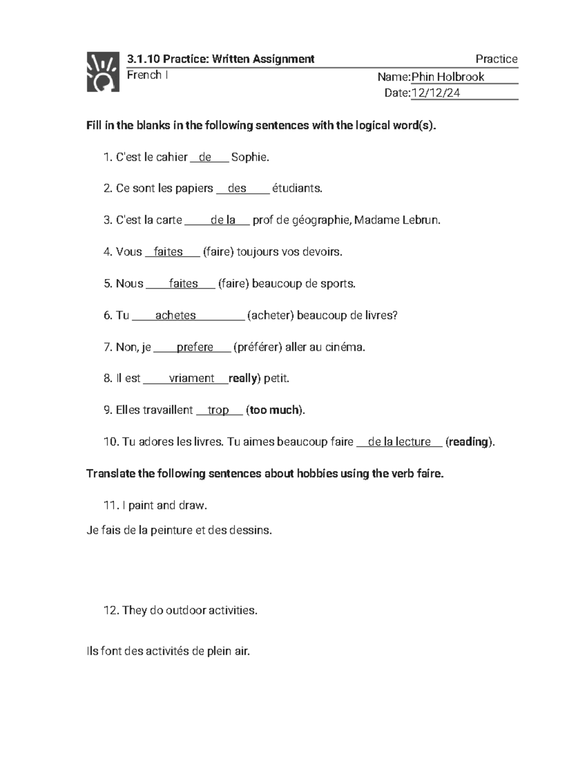 3.1.10 Practice - Written Assignment (Practice) - 3.1 Practice: Written ...