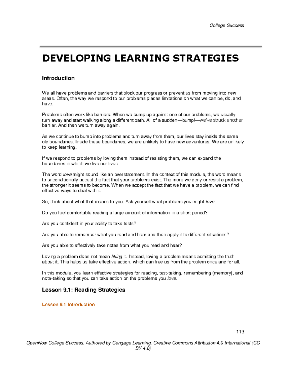 College Success: Module 9 - Active Reading Strategies for Learning ...
