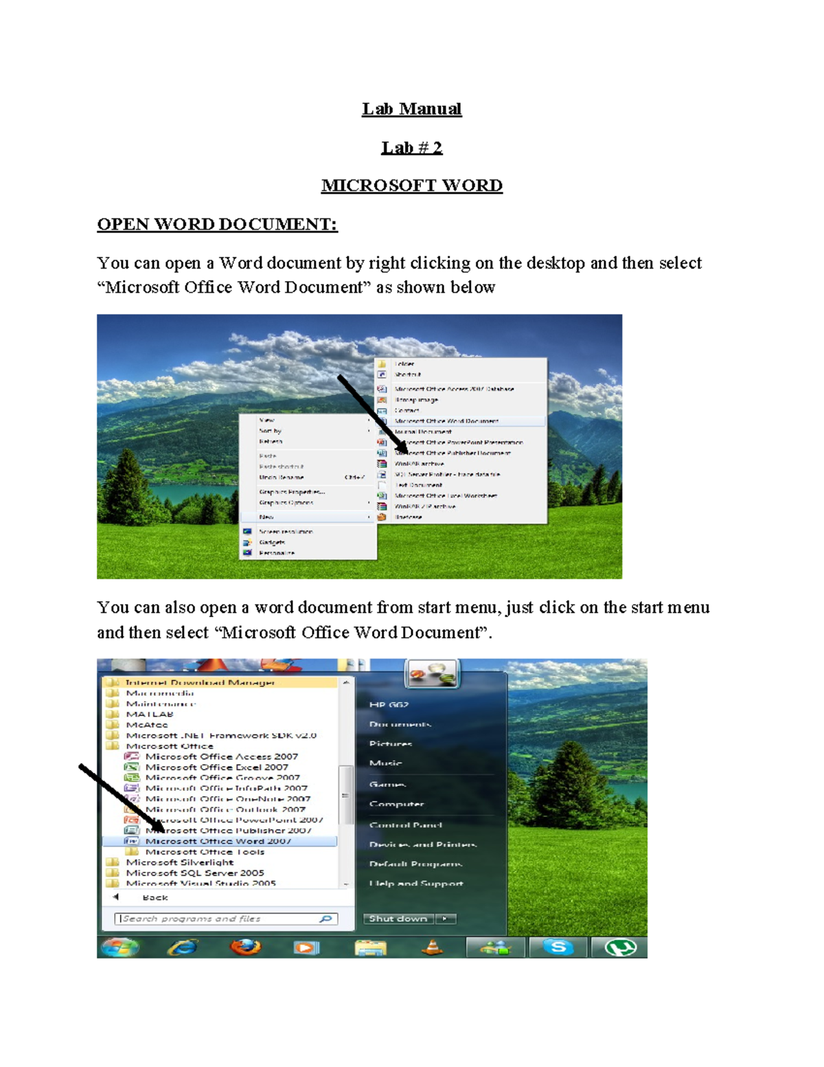 Lab 2 manual - Digital image processing - Lab Manual Lab # 2 MICROSOFT ...
