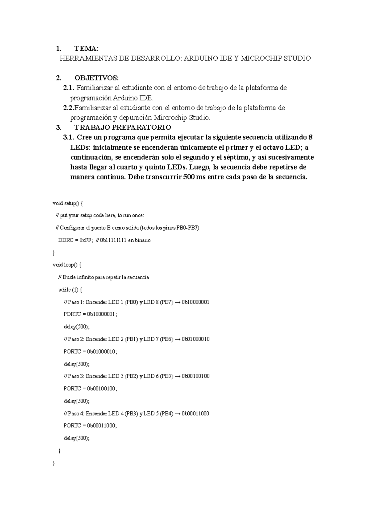 Microprocesados P3: Secuencia LED con Arduino IDE y Microchip Studio ...