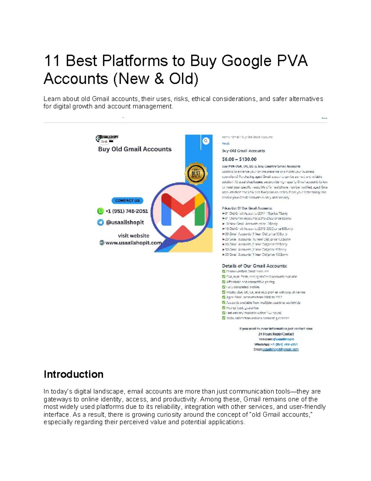 11 Best Platforms for Google PVA Accounts: Insights & Ethical ...