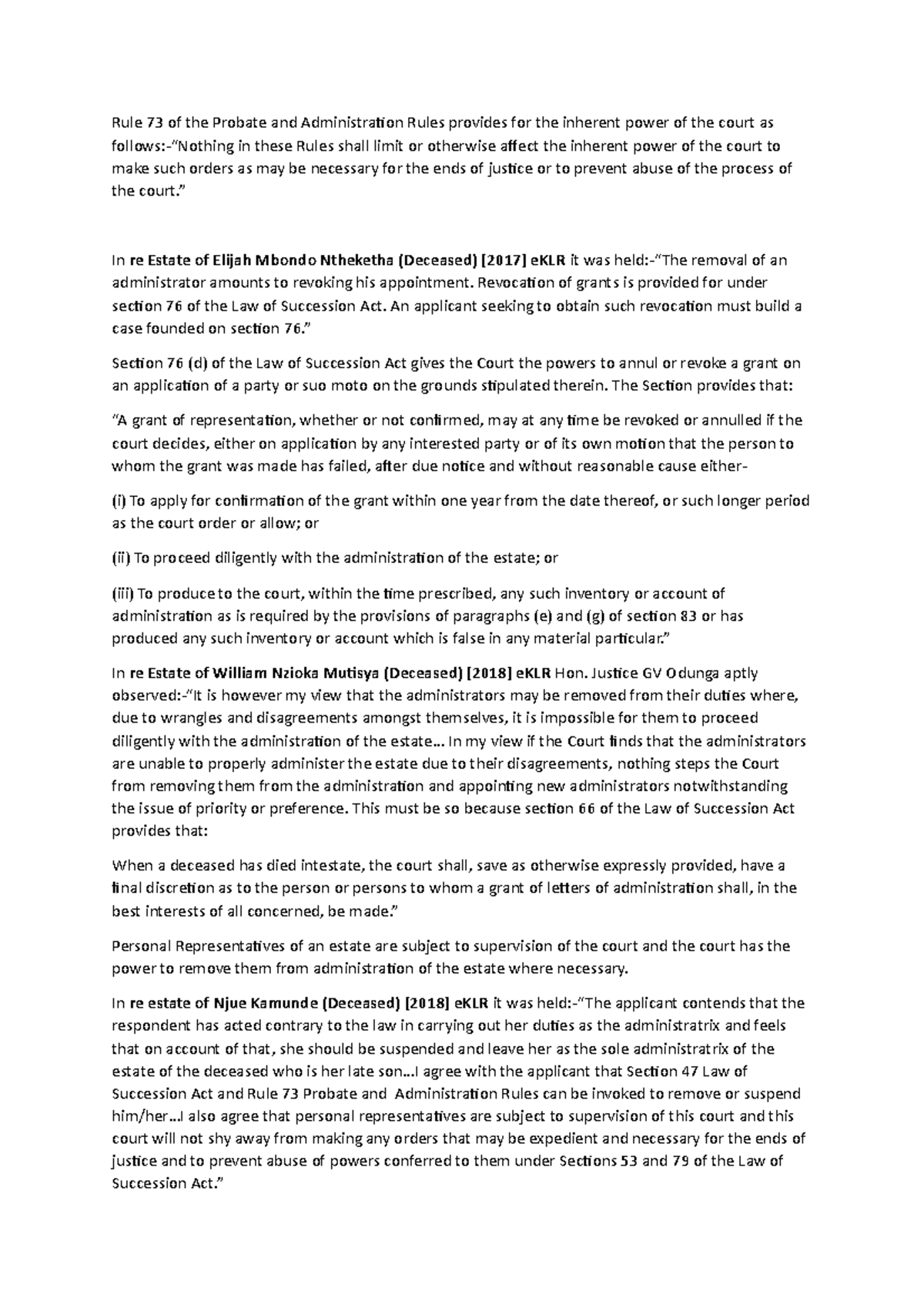 Removal of Administrators: Legal Framework and Key Cases Analysis - Studocu