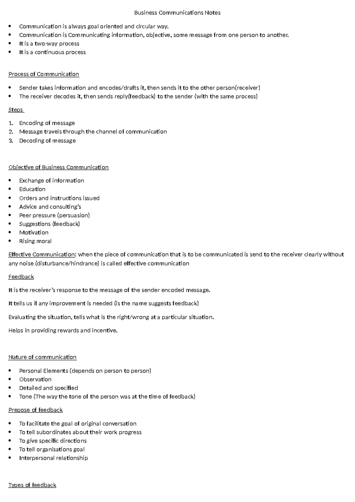 Business Communications Notes: Understanding Effective Communication ...