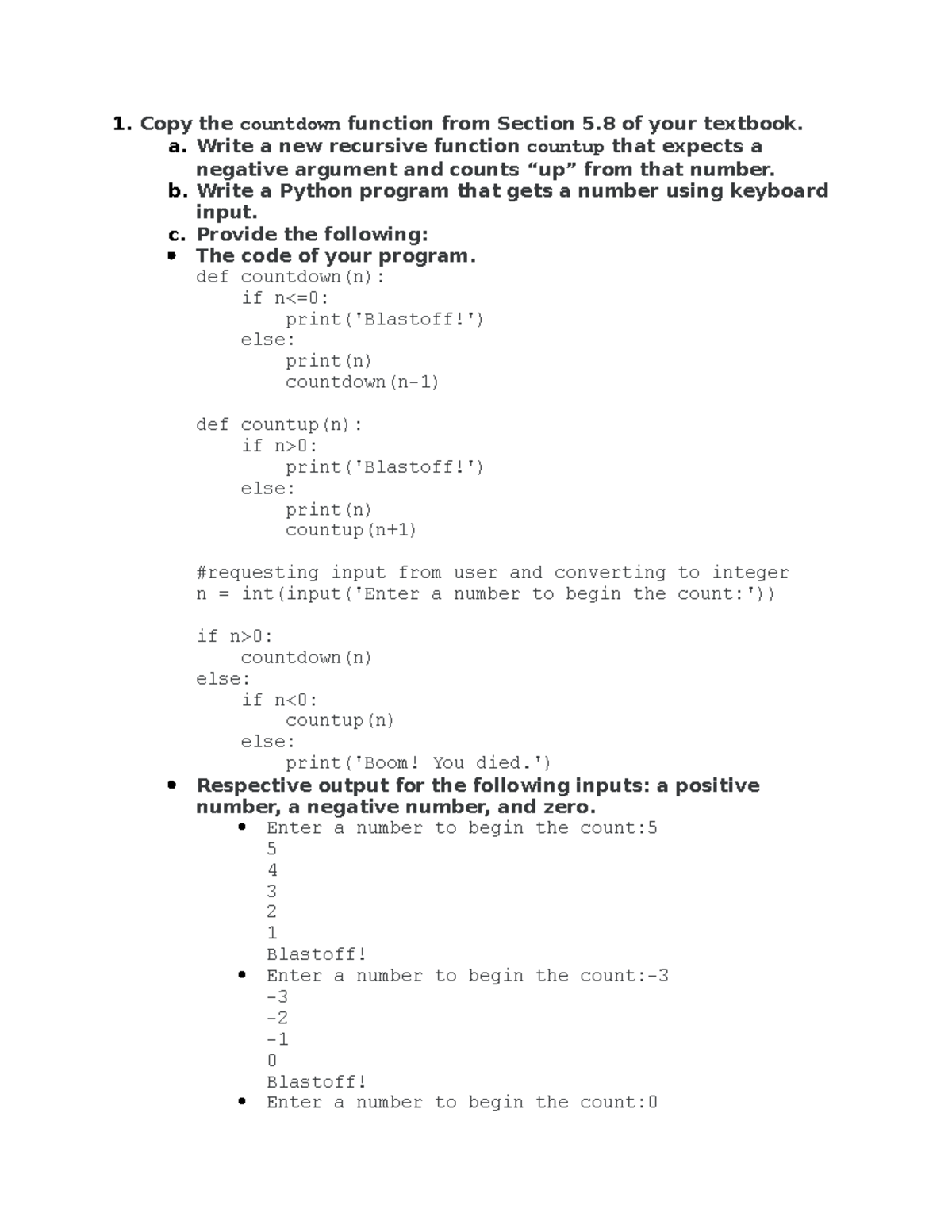 Unit 3 Learning Journal - Copy the countdown function from Section 5 of ...