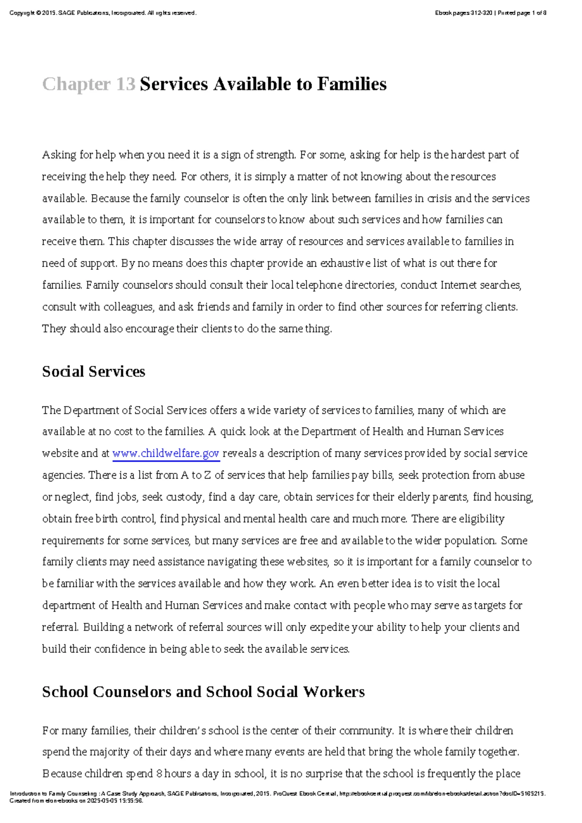 Introduction to Family Counseling: A Case Study Approach (EDUC 501 ...