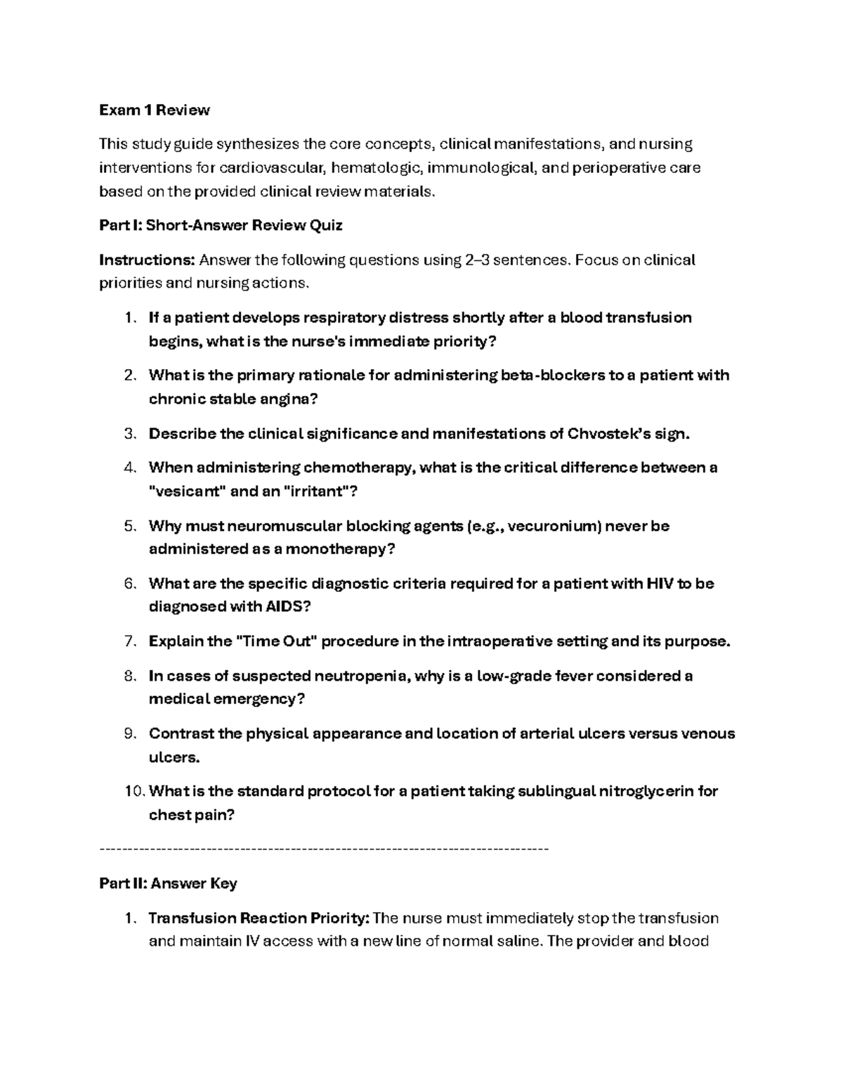 NUR 101 Exam 1 Study Guide: Key Concepts & Clinical Priorities - Studocu