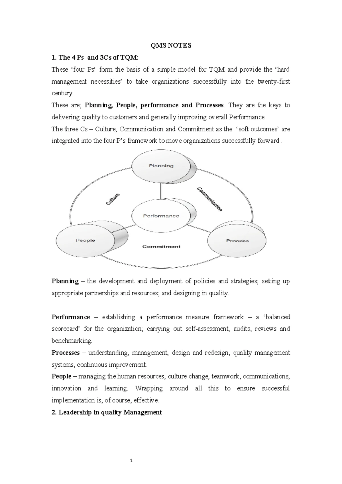 QMS Extra notes - Quality management system In aviation - Components of ...