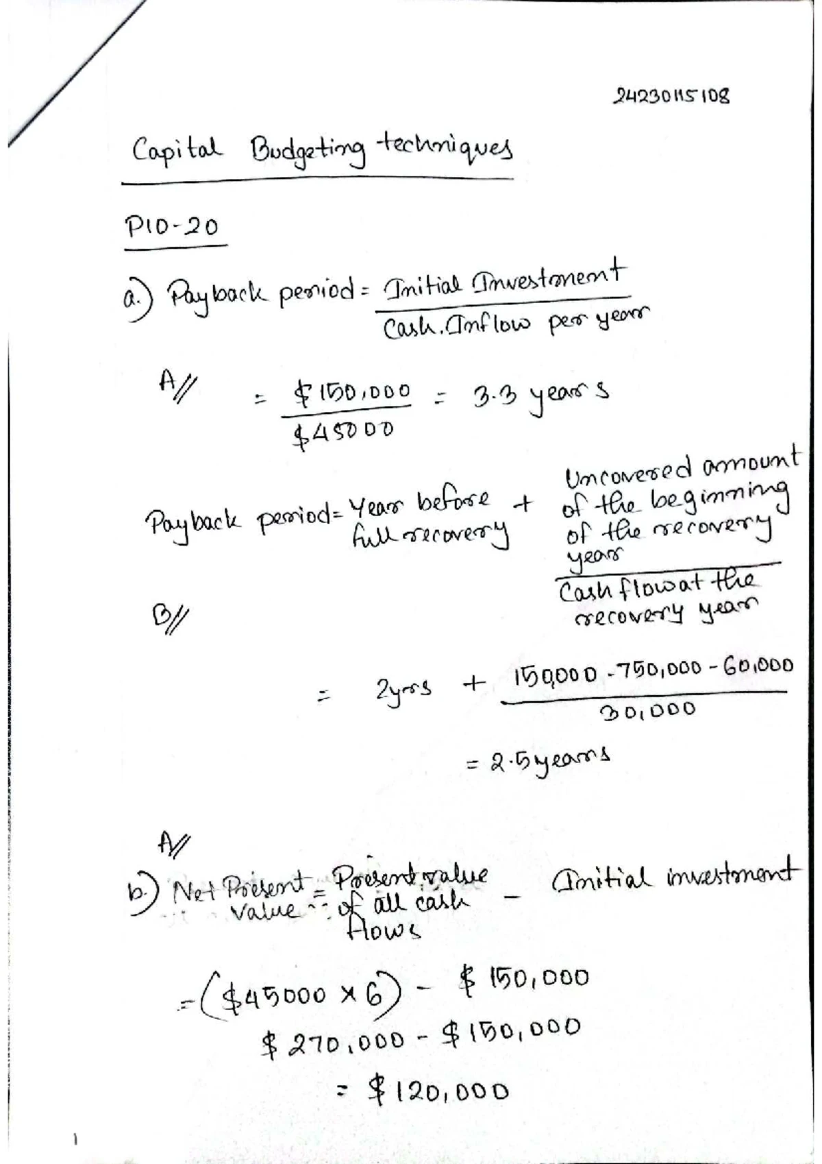 Man Fin-11: Capital Budgeting Summary and Analysis Notes - Studocu