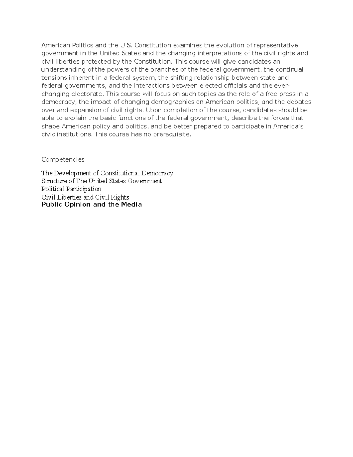 C963 Notes & Competencies - American Politics and the U. Constitution ...