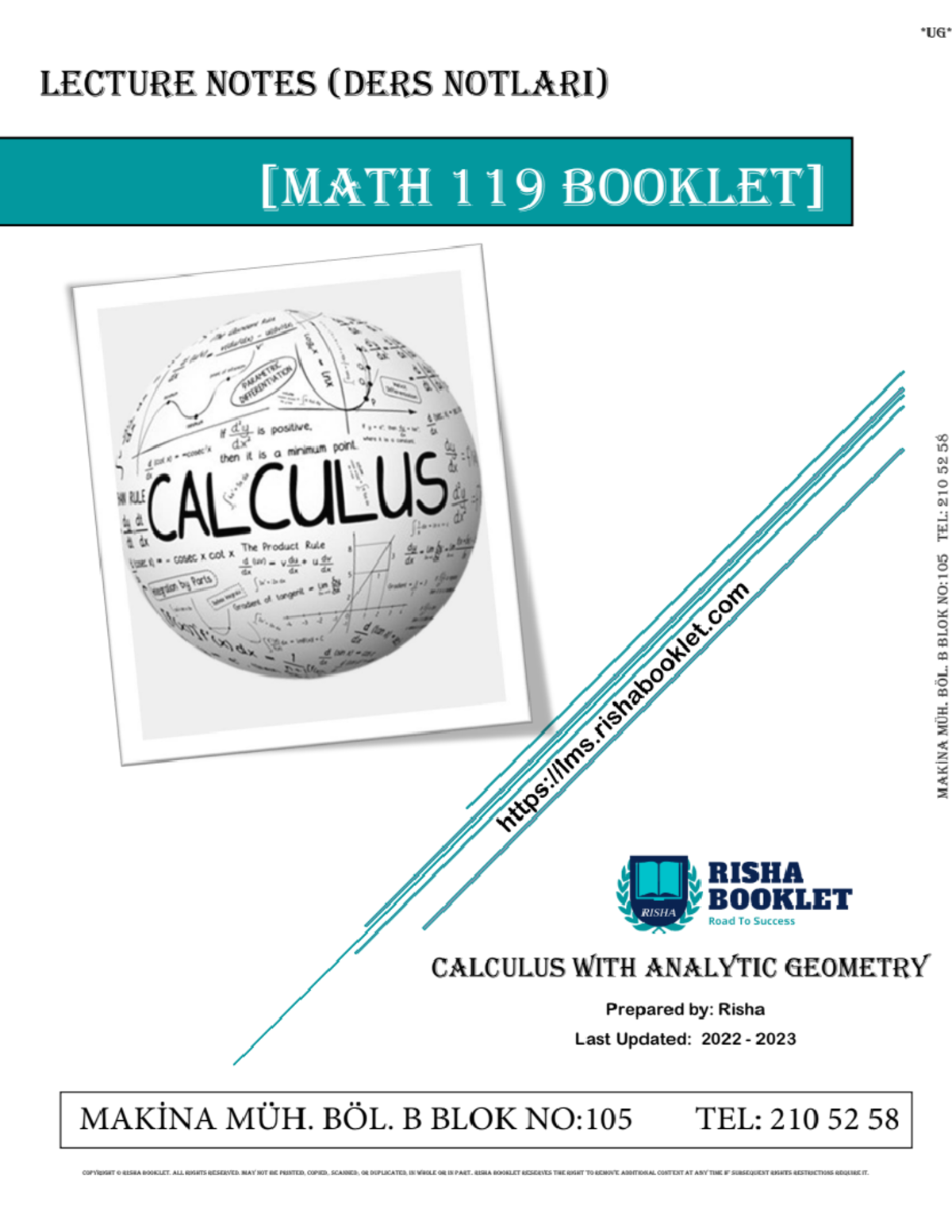 Risha-MATH119- Lecture Notes - LECTURE NOTES (DERS NOTLARI) 119 is ...