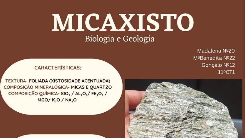 MIcaxisto - trabalhos - MICAXISTO CARACTERÍSTICAS: TEXTURA- FOLIADA ...