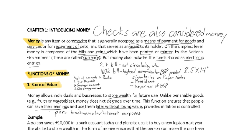 CHAPTER 1: INTRODUCING MONEY - Functions, Characteristics, and History ...