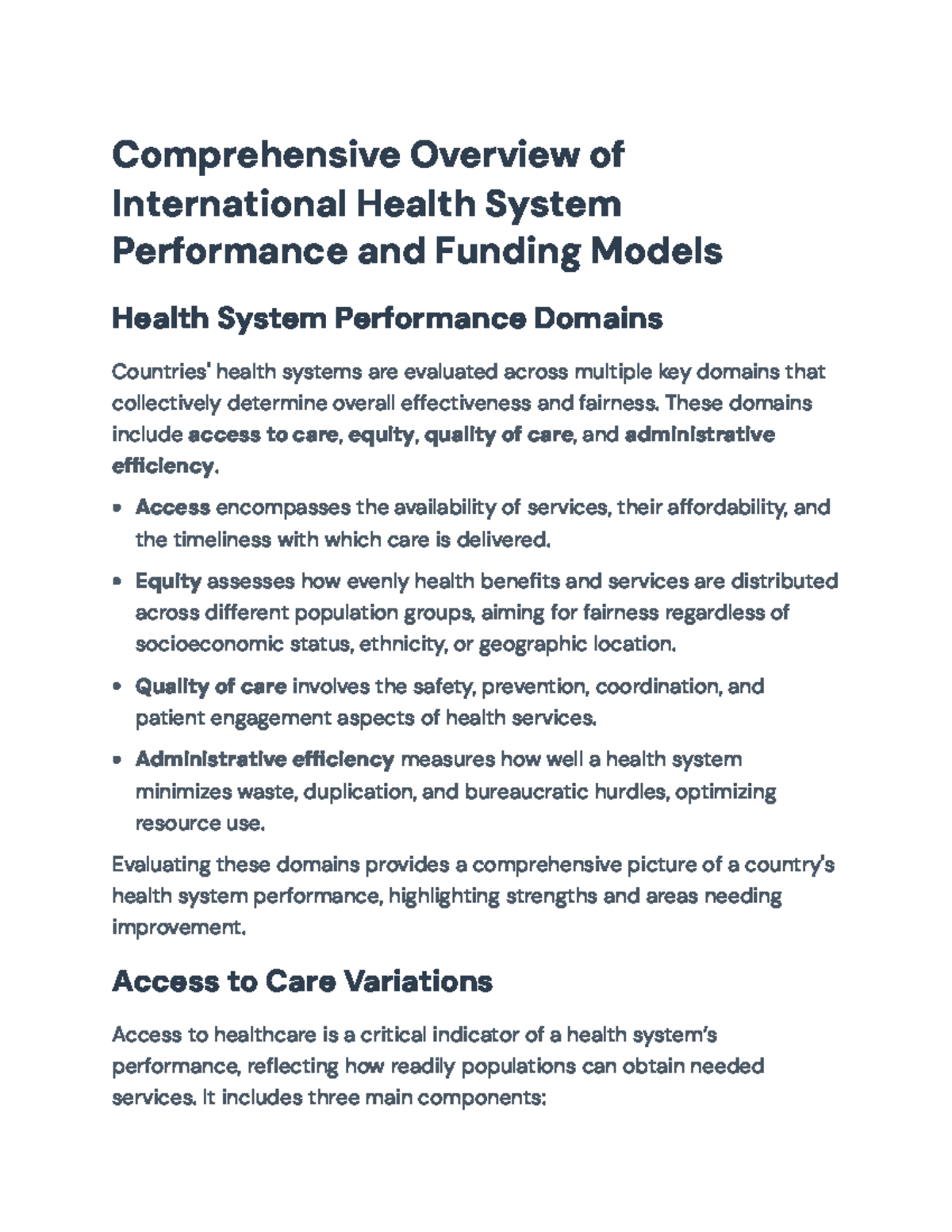Global Health System Performance Overview (2024): Key Domains & Funding ...