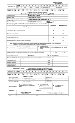 Sample Application form-2 CCA - TESDA-OP-CO-05-F Rev. 00 – 03/01 ...