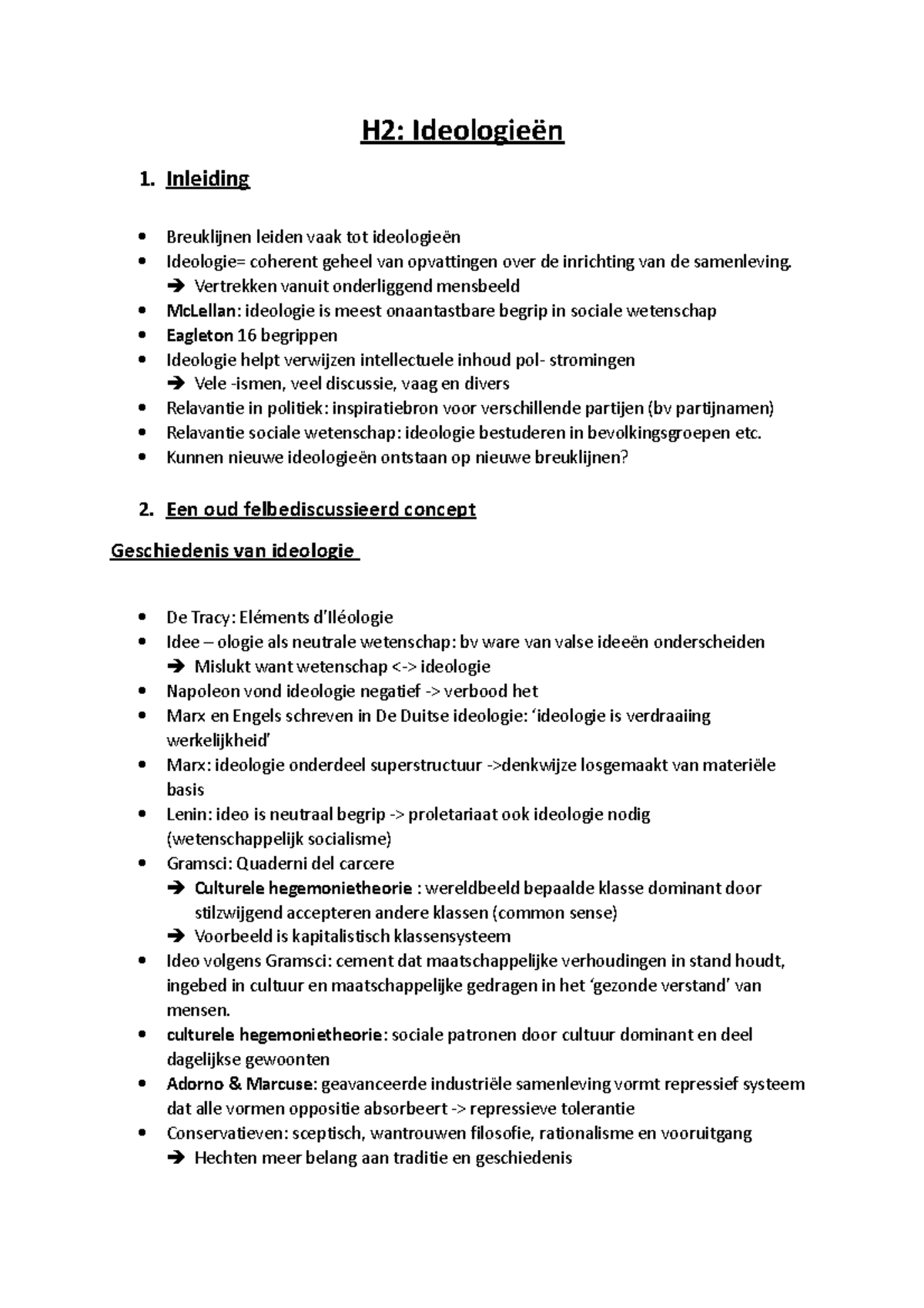 Politicologie Samenvatting: Ideologieën en Macht - TT - Studocu