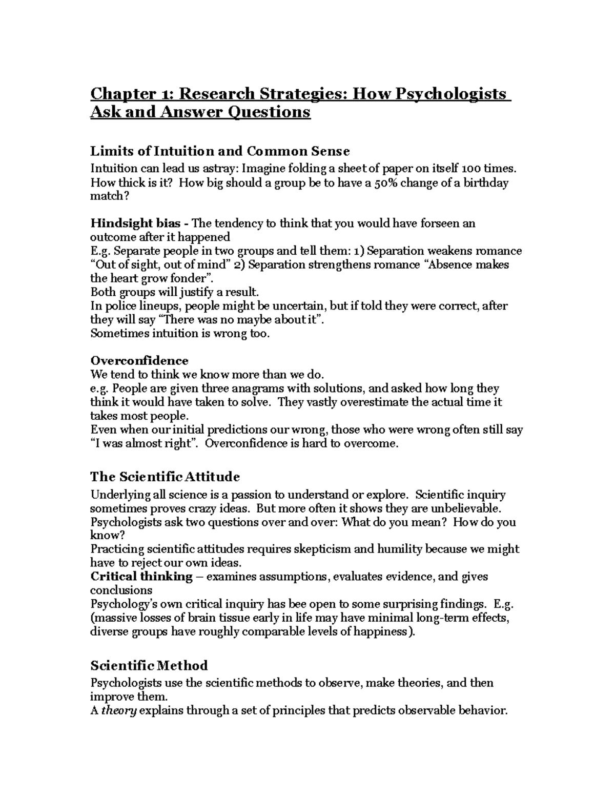 Psych 101 Final Exam Notes: Research Strategies and Methods - Studocu