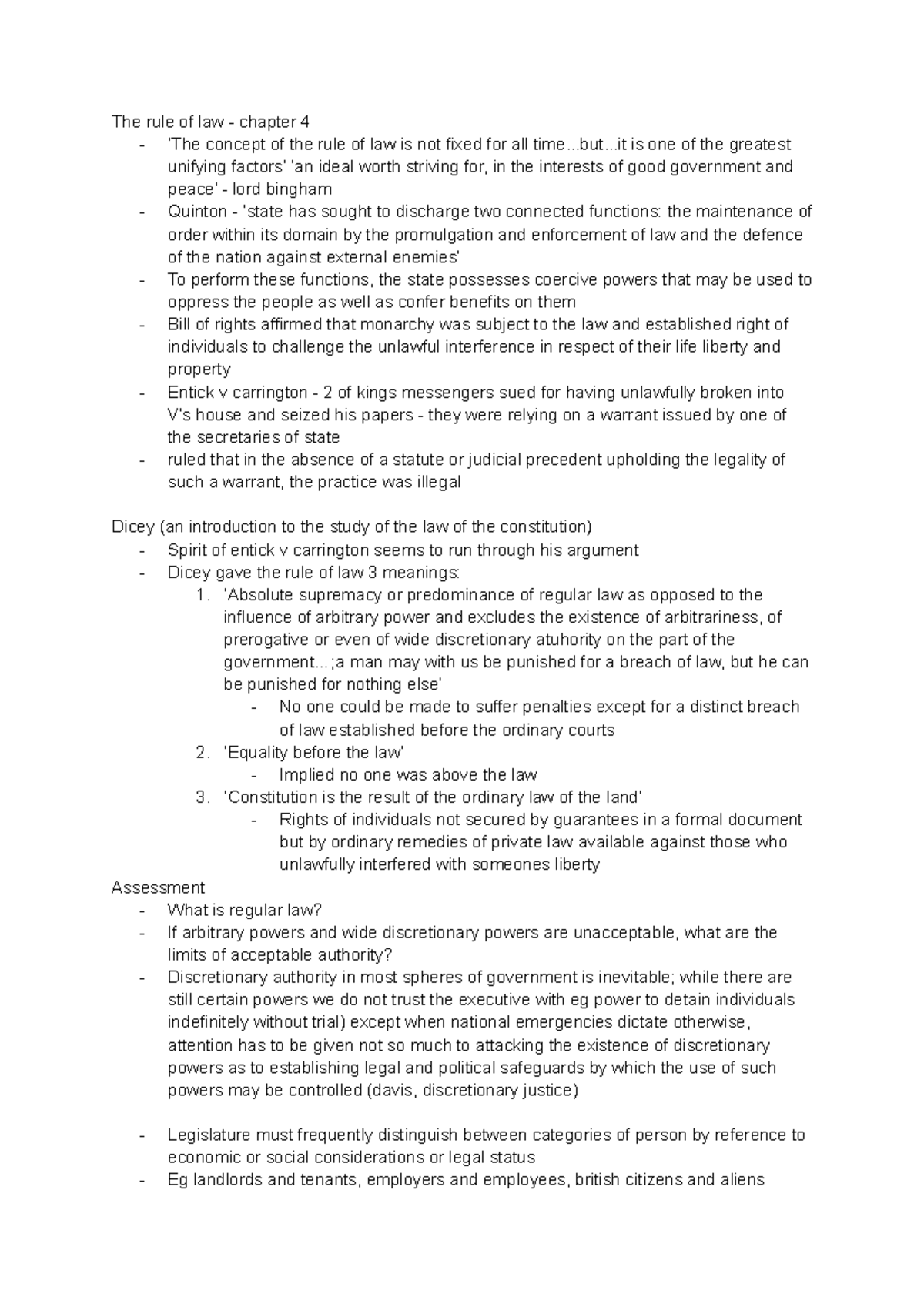 The rule of law - rule of law - The rule of law - chapter 4 - ‘The ...
