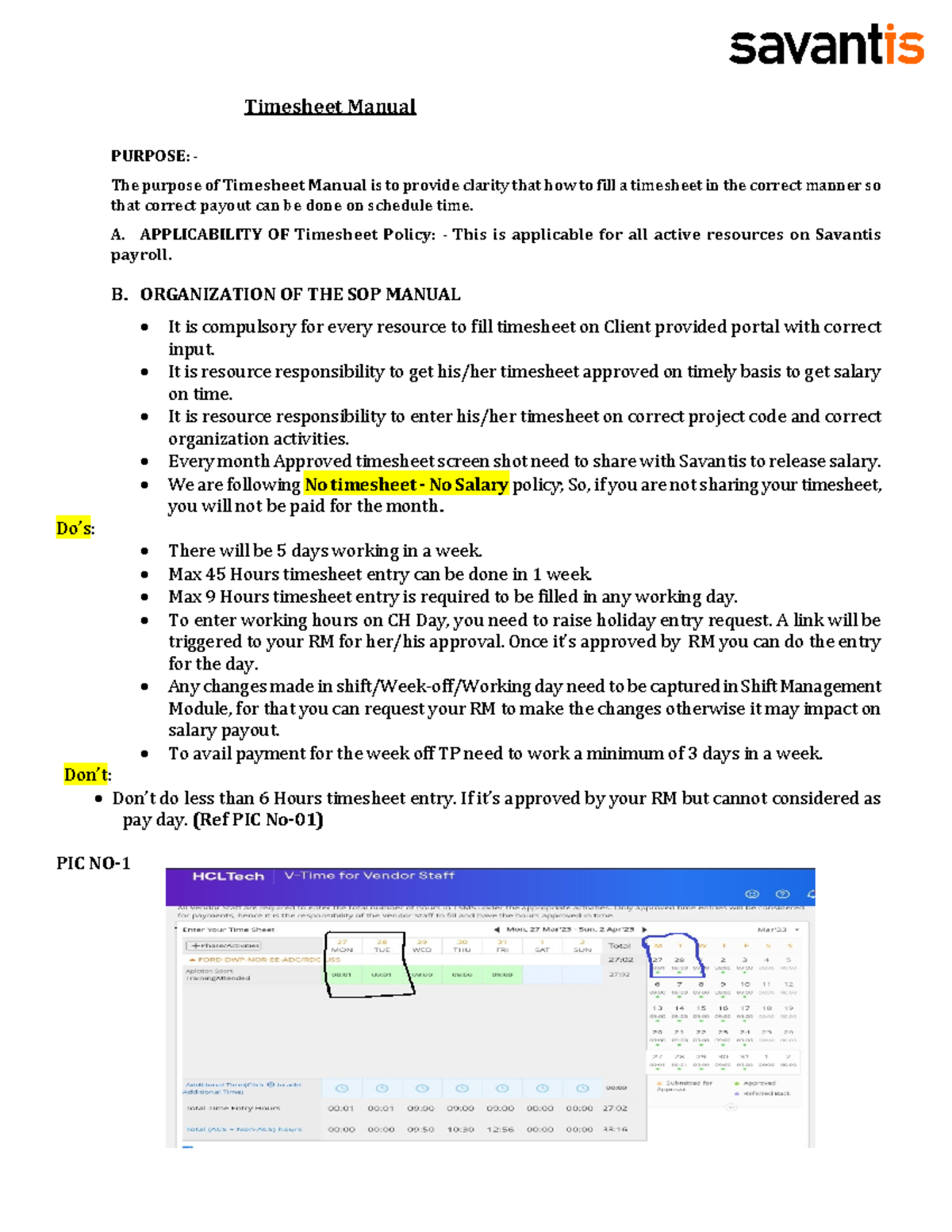 Timesheet Manual for Savantis Payroll: Guidelines & Procedures - Studocu