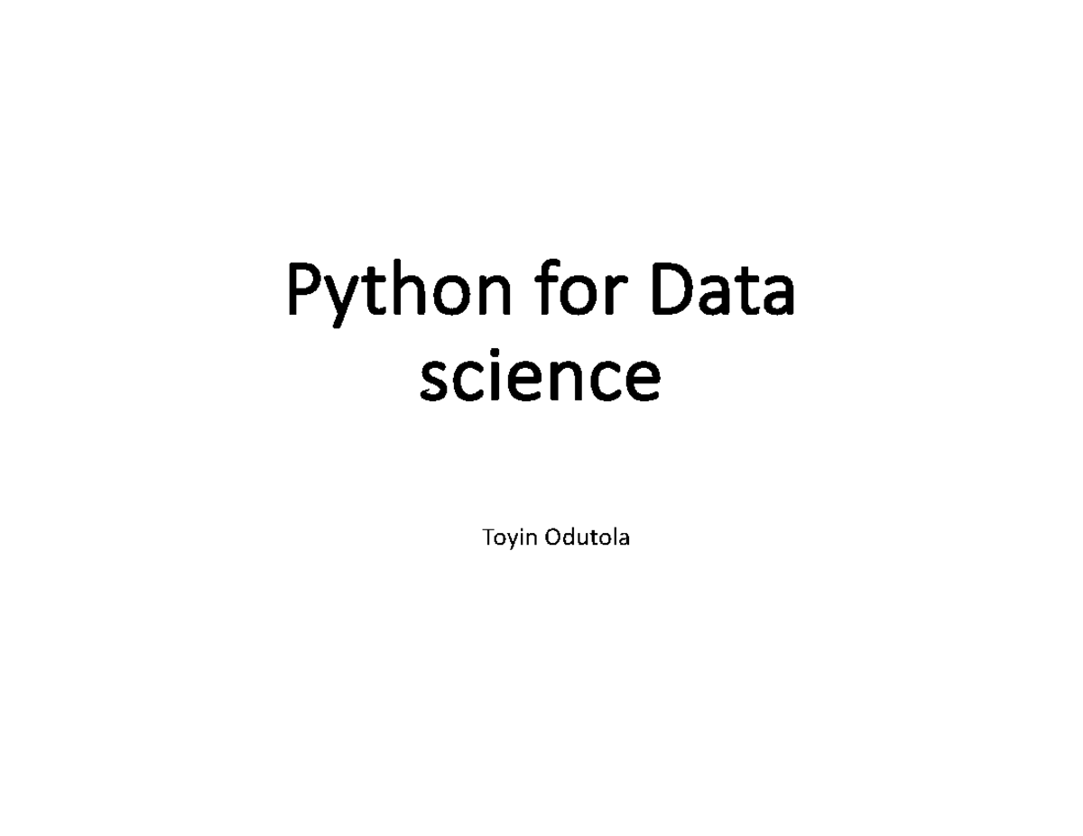 Python FOR DATA Science - Electrical engineering - Python for Data ...
