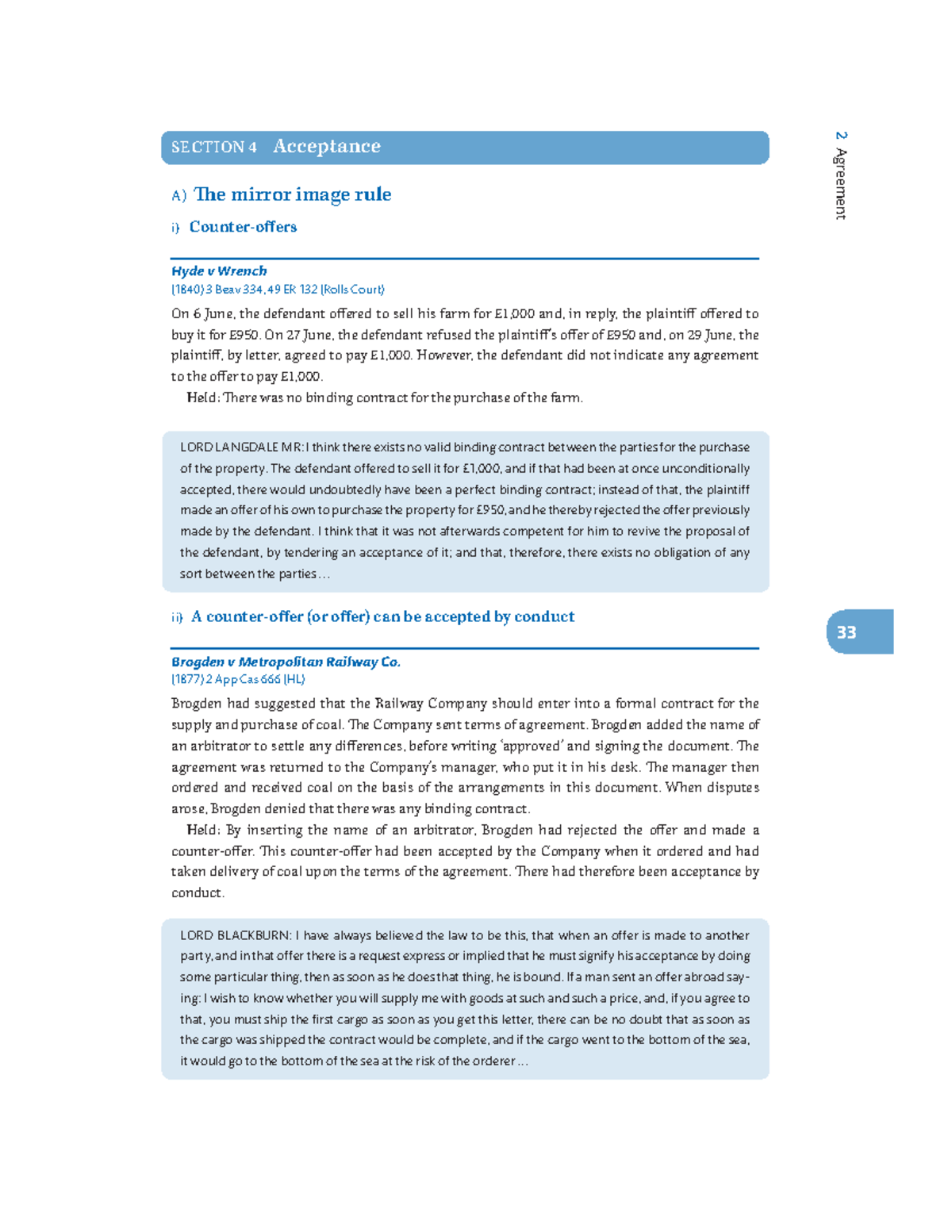 Acceptance in Contract Law: Key Cases and Principles (LAW 101) - Studocu
