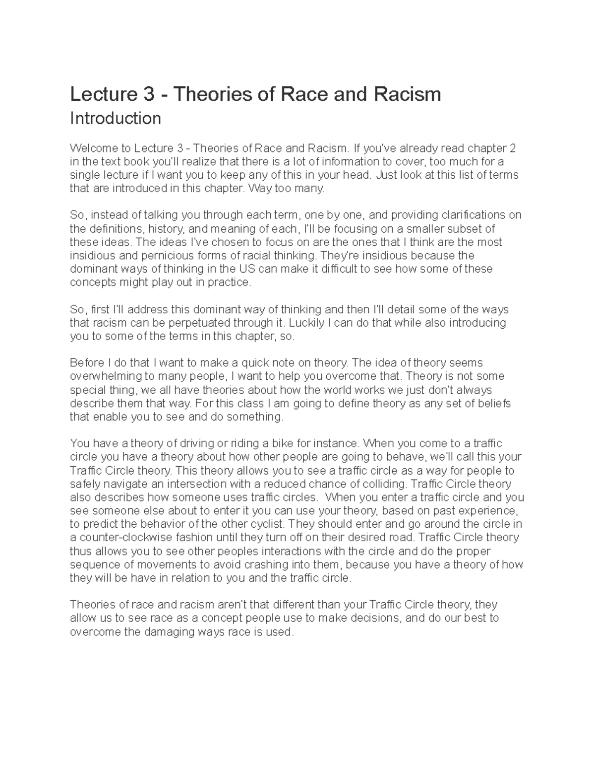 Lecture 3 - Deconstructing Theories of Race and Racism - Studocu