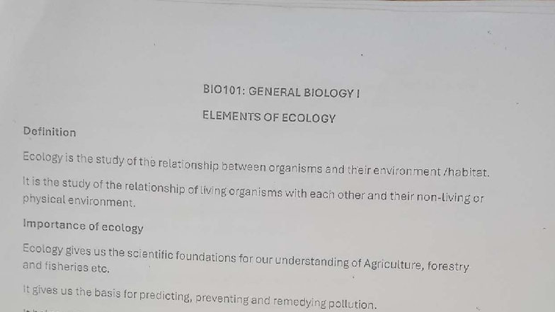 BIO101: Final Exam Notes on Ecology and Ecosystem Interactions - Studocu